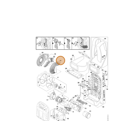 STIHL part BA03-706-8000 — IPL diagram snippet (6x zoom, amber highlight)