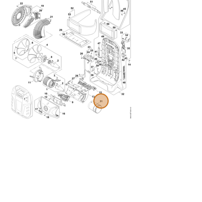 STIHL part BA03-708-4700 — IPL diagram snippet (6x zoom, amber highlight)