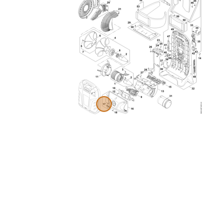 STIHL part BA03-967-1500 — IPL diagram snippet (6x zoom, amber highlight)