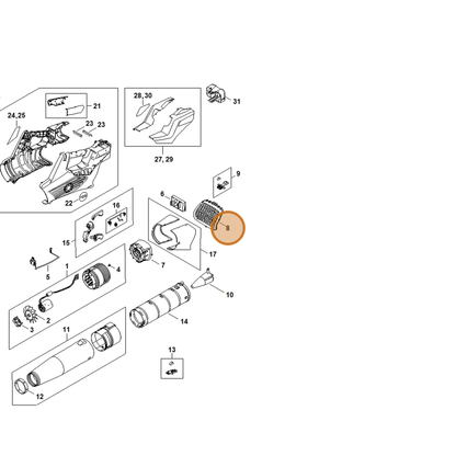 STIHL part BA04-706-8000 — IPL diagram snippet (6x zoom, amber highlight)