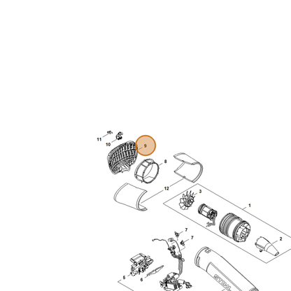 STIHL part BA06-706-8000 — IPL diagram snippet (6x zoom, amber highlight)