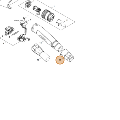 STIHL part BA06-708-6301 — IPL diagram snippet (6x zoom, amber highlight)
