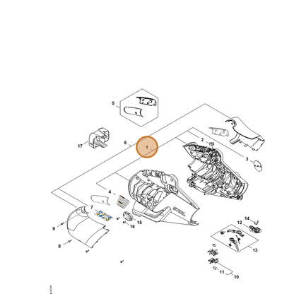 STIHL part BA06-790-1001 — IPL diagram snippet (6x zoom, amber highlight)