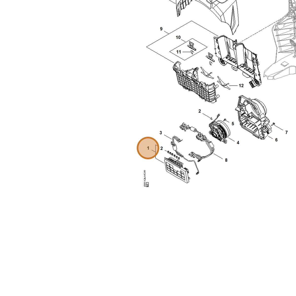 STIHL part BA07-430-1406 — IPL diagram snippet (6x zoom, amber highlight)