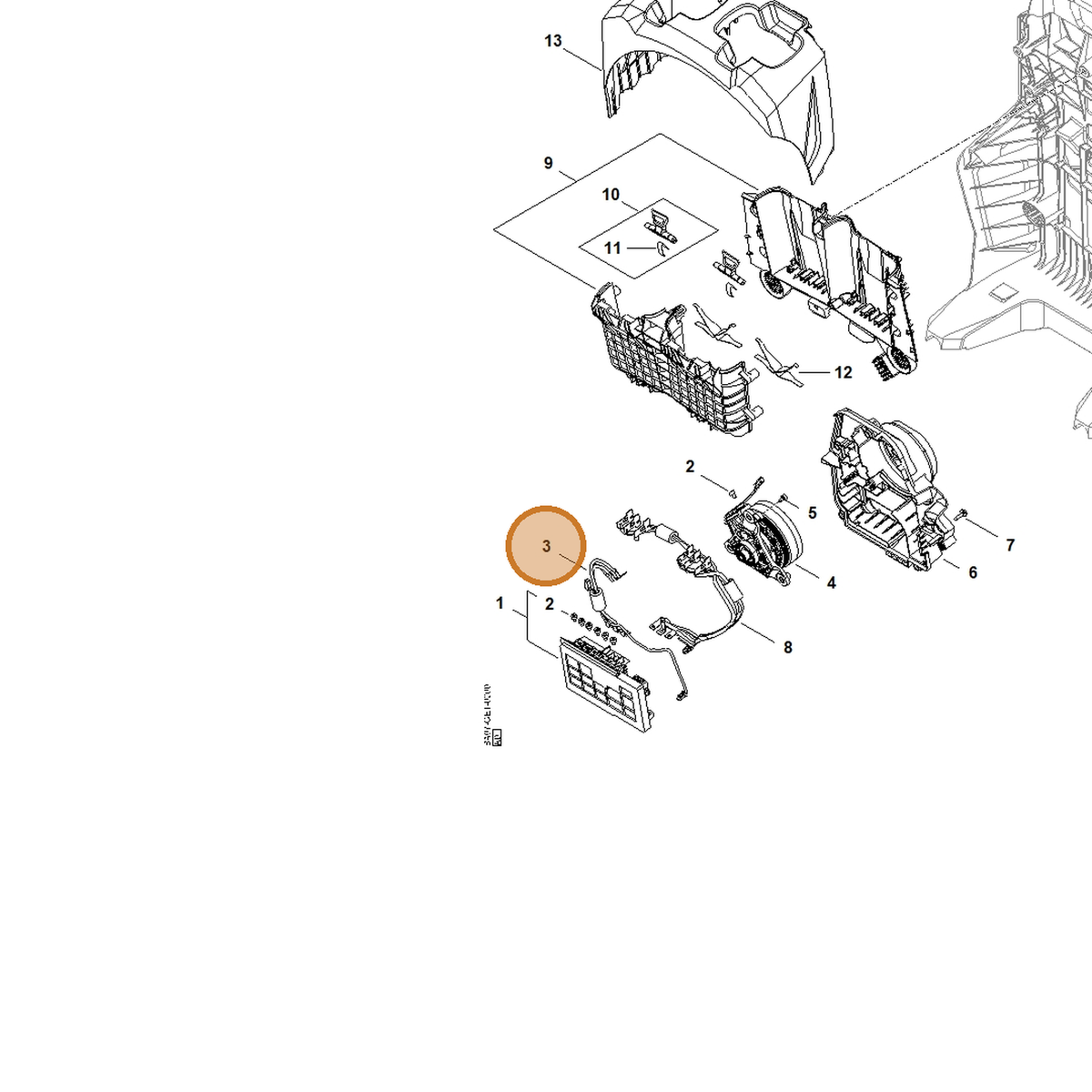 STIHL part BA07-440-3000 — IPL diagram snippet (6x zoom, amber highlight)