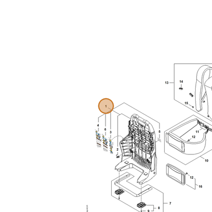 STIHL part BA07-700-3802 — IPL diagram snippet (6x zoom, amber highlight)