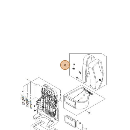 STIHL part BA07-710-9003 — IPL diagram snippet (6x zoom, amber highlight)