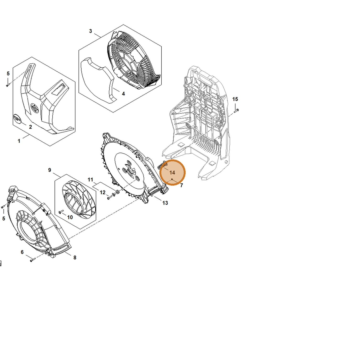 STIHL part BA07-790-8300 — IPL diagram snippet (6x zoom, amber highlight)