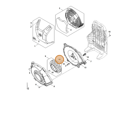 STIHL part BA07-790-9300 — IPL diagram snippet (6x zoom, amber highlight)