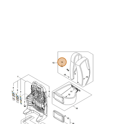 STIHL part BA07-792-1600 — IPL diagram snippet (6x zoom, amber highlight)