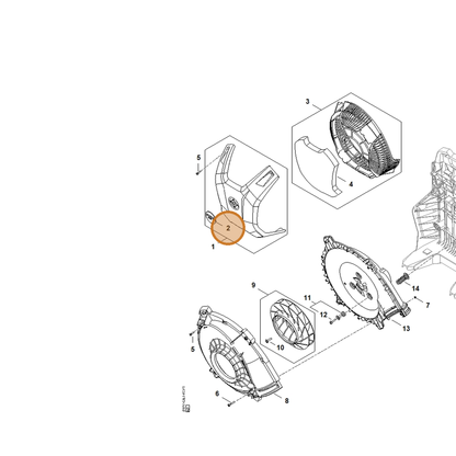 STIHL part BA07-967-1500 — IPL diagram snippet (6x zoom, amber highlight)