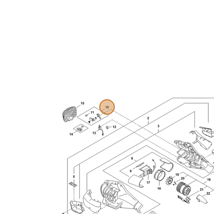 STIHL part BA09-007-3800 — IPL diagram snippet (6x zoom, amber highlight)