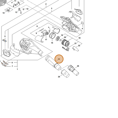 STIHL part BA09-701-5400 — IPL diagram snippet (6x zoom, amber highlight)