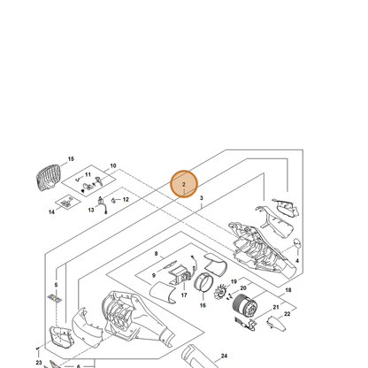 STIHL part BA09-790-0601 — IPL diagram snippet (6x zoom, amber highlight)
