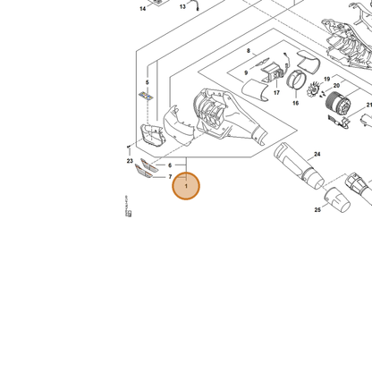 STIHL part BA09-790-1001 — IPL diagram snippet (6x zoom, amber highlight)
