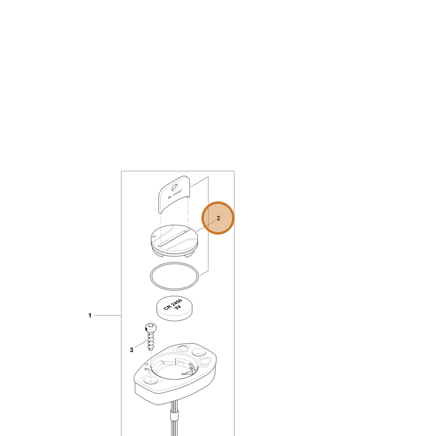 STIHL part CA01-430-3601 — IPL diagram snippet (6x zoom, amber highlight)