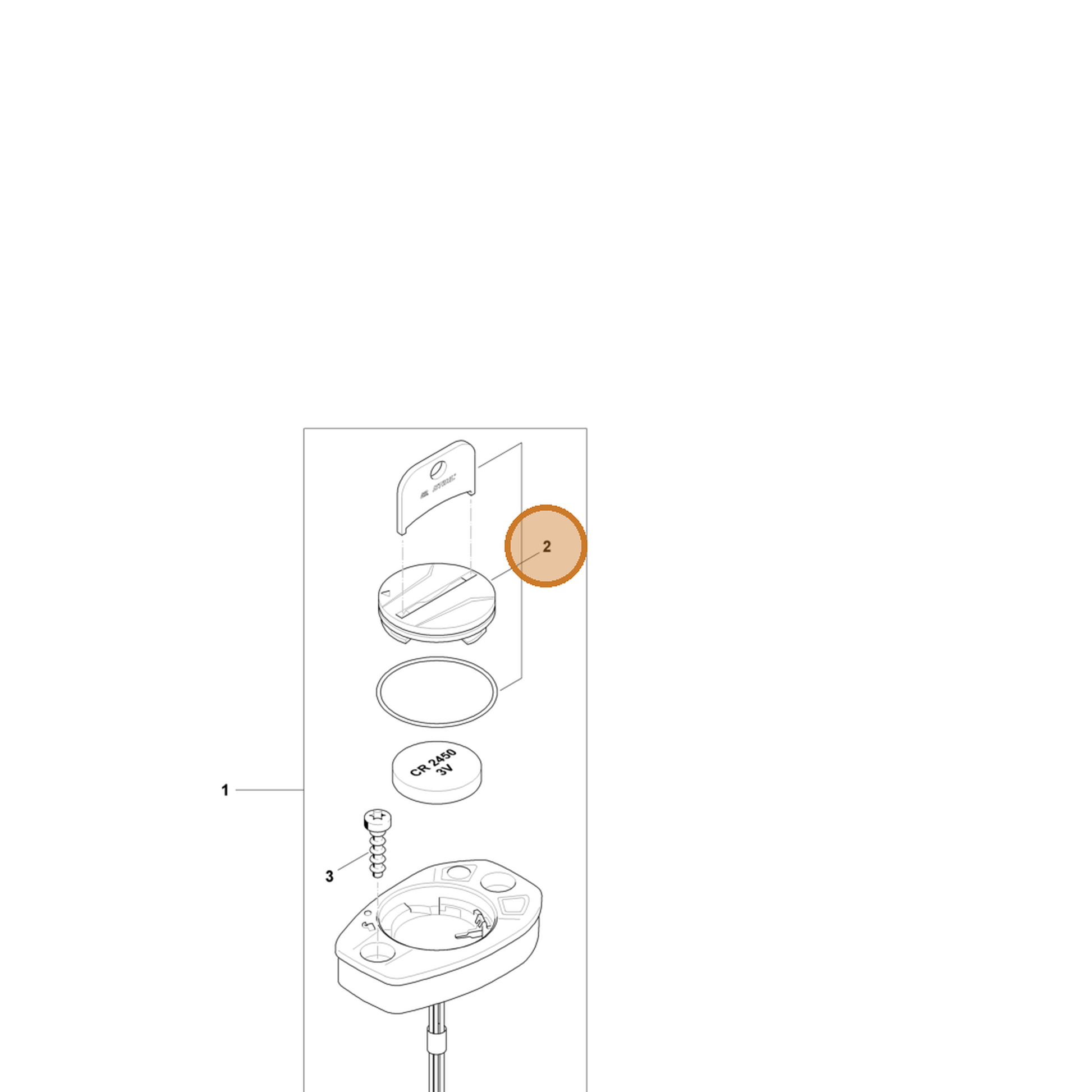 STIHL part CA01-430-3601 — IPL diagram snippet (6x zoom, amber highlight)