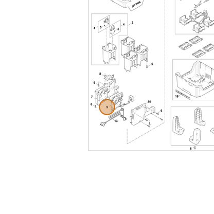 STIHL part EA04-430-1408 — IPL diagram snippet (6x zoom, amber highlight)