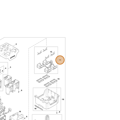 STIHL part EA04-430-2201 — IPL diagram snippet (6x zoom, amber highlight)