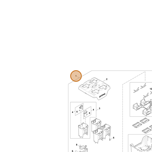 STIHL part EA04-430-5502 — IPL diagram snippet (6x zoom, amber highlight)
