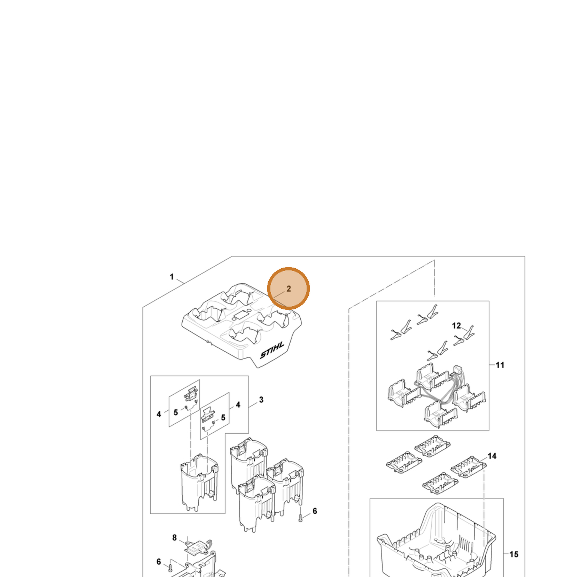 STIHL part EA04-432-5101 — IPL diagram snippet (6x zoom, amber highlight)
