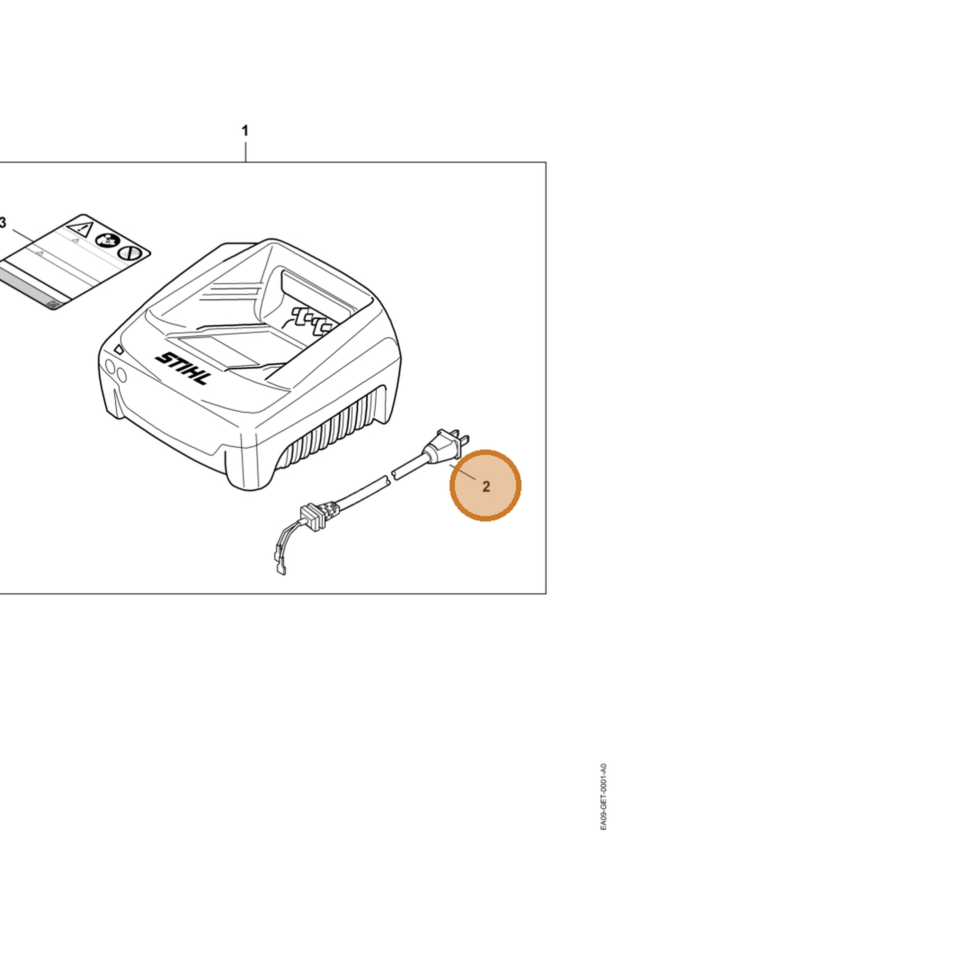 STIHL part EA09-440-2015 — IPL diagram snippet (6x zoom, amber highlight)