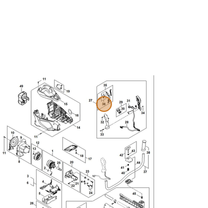STIHL part FA01-007-1300 — IPL diagram snippet (6x zoom, amber highlight)