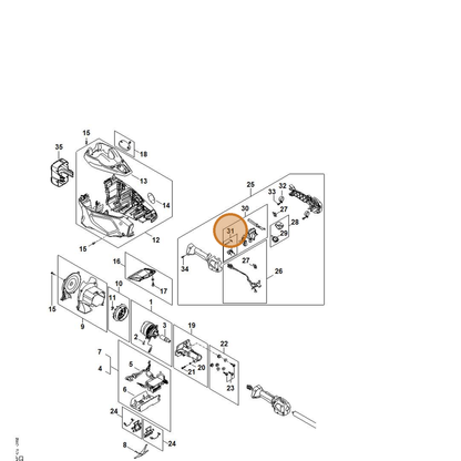 STIHL part FA01-007-1320 — IPL diagram snippet (6x zoom, amber highlight)