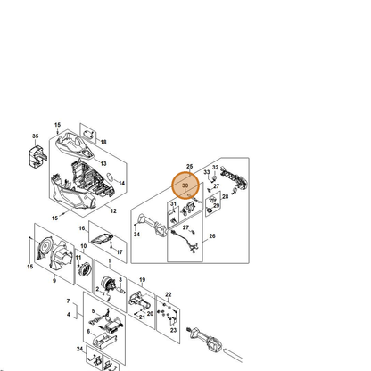 STIHL part FA01-007-3820 — IPL diagram snippet (6x zoom, amber highlight)