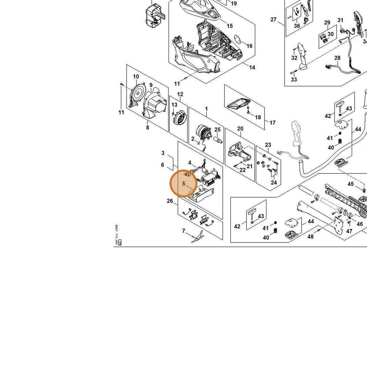 STIHL part FA01-404-0800 — IPL diagram snippet (6x zoom, amber highlight)