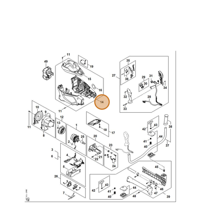 STIHL part FA01-600-0802 — IPL diagram snippet (6x zoom, amber highlight)