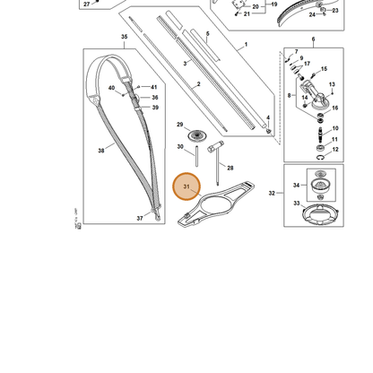 STIHL part FA01-717-3000 — IPL diagram snippet (6x zoom, amber highlight)