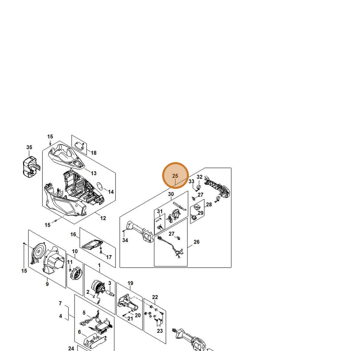 STIHL part FA01-790-1320 — IPL diagram snippet (6x zoom, amber highlight)