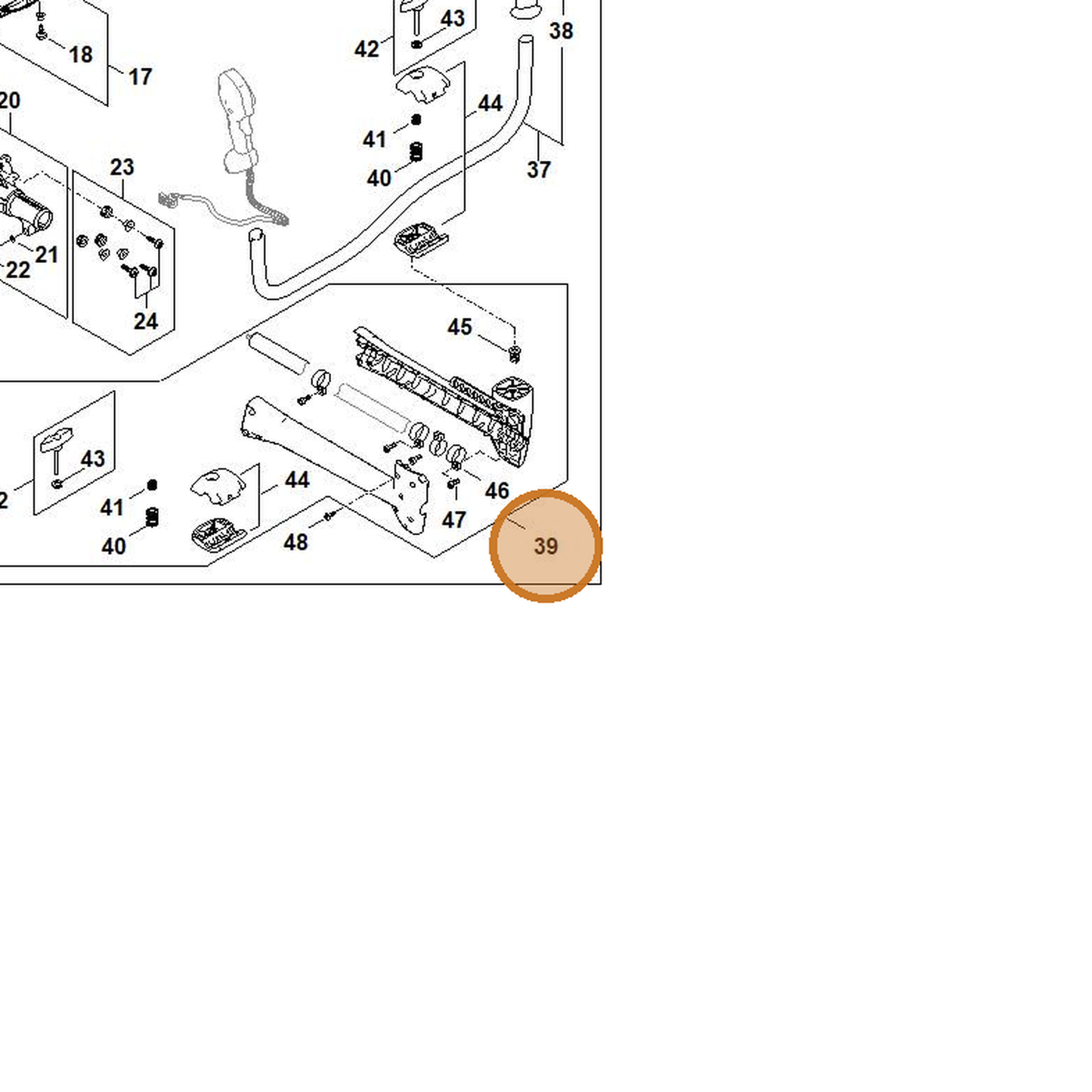 STIHL part FA01-790-1400 — IPL diagram snippet (6x zoom, amber highlight)