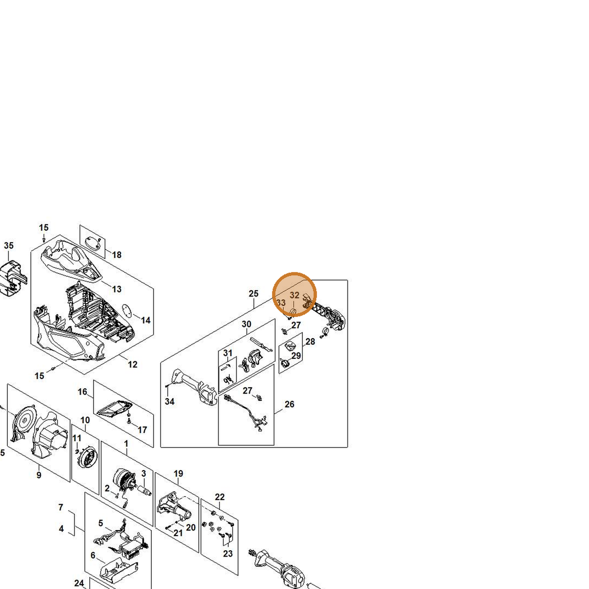 STIHL part FA01-790-4700 — IPL diagram snippet (6x zoom, amber highlight)