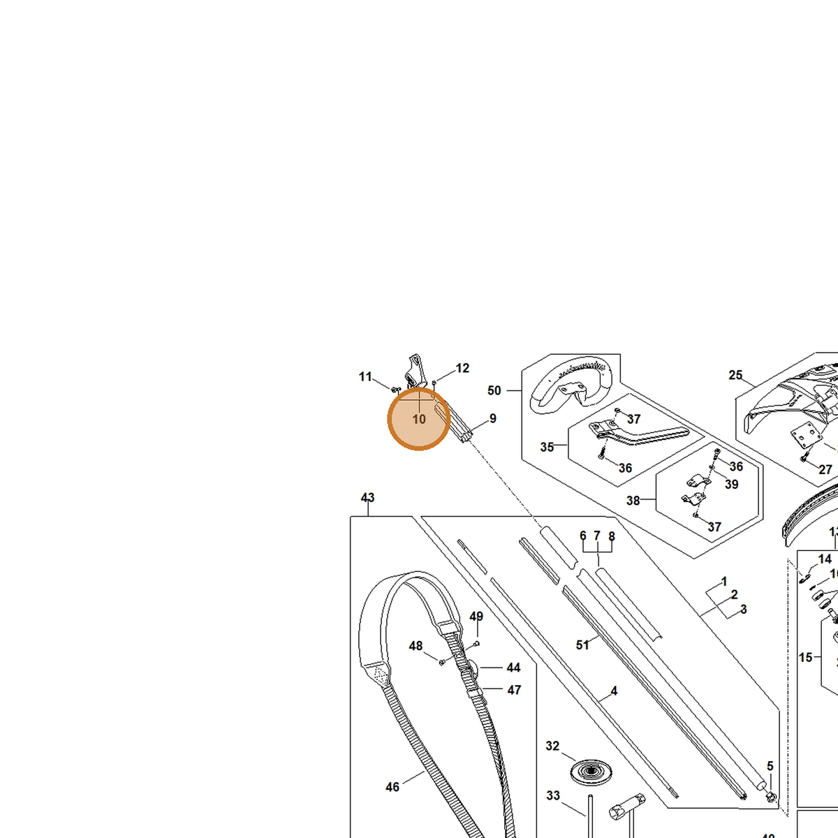 STIHL part FA01-790-8800 — IPL diagram snippet (6x zoom, amber highlight)