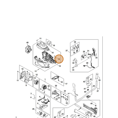 STIHL part FA01-967-1500 — IPL diagram snippet (6x zoom, amber highlight)