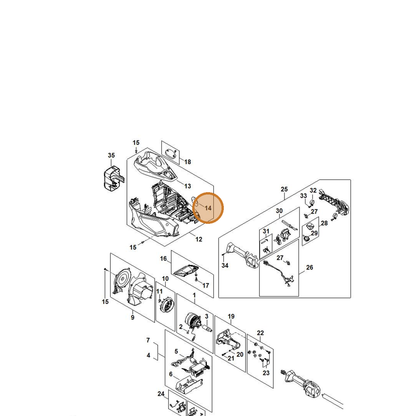 STIHL part FA01-967-1520 — IPL diagram snippet (6x zoom, amber highlight)