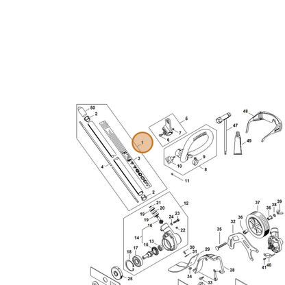 STIHL part FA02-710-7100 — IPL diagram snippet (6x zoom, amber highlight)