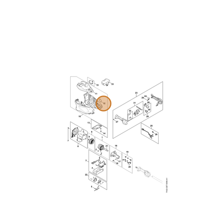 STIHL part FA02-967-1502 — IPL diagram snippet (6x zoom, amber highlight)