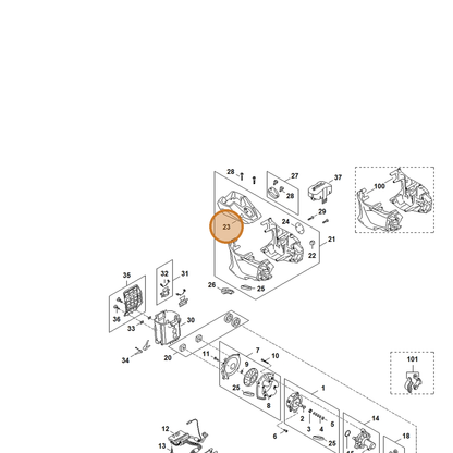 STIHL part FA03-084-0900 — IPL diagram snippet (6x zoom, amber highlight)