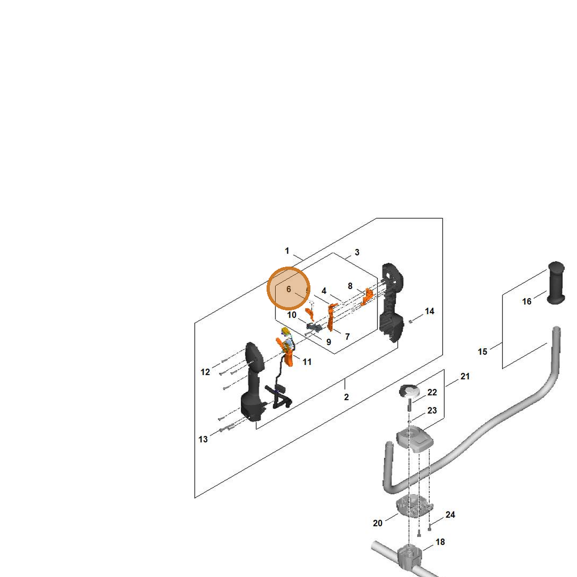STIHL part FA03-182-4502 — IPL diagram snippet (6x zoom, amber highlight)