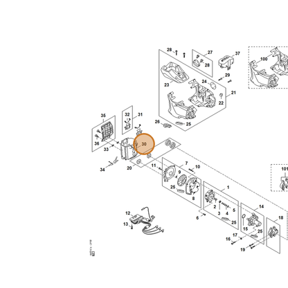 STIHL part FA03-403-3200 — IPL diagram snippet (6x zoom, amber highlight)