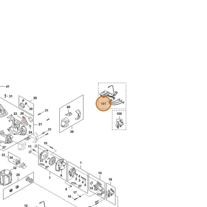 STIHL part FA03-430-1441 — IPL diagram snippet (6x zoom, amber highlight)