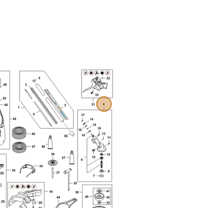 STIHL part FA03-640-0101 — IPL diagram snippet (6x zoom, amber highlight)