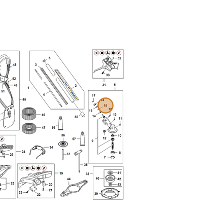 STIHL part FA03-642-8200 — IPL diagram snippet (6x zoom, amber highlight)