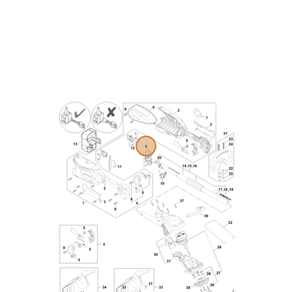 STIHL part FA05-430-1400 — IPL diagram snippet (6x zoom, amber highlight)