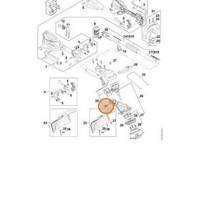 STIHL part FA05-602-1200 — IPL diagram snippet (6x zoom, amber highlight)