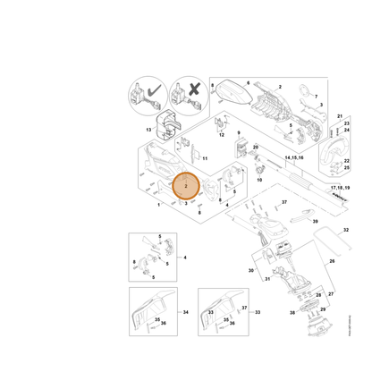 STIHL part FA05-790-1001 — IPL diagram snippet (6x zoom, amber highlight)