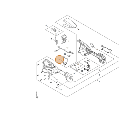 STIHL part FA08-430-0500 — IPL diagram snippet (6x zoom, amber highlight)
